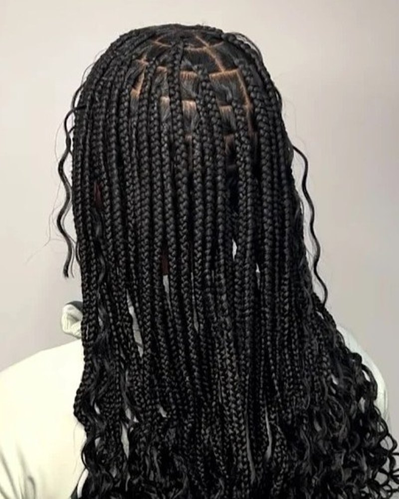 Box braids clásicas hechas en Bohío Braids